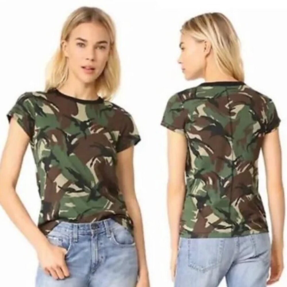 Rag & Bone/JEAN Camo Tee Short Sleeve Crew Neck Cotton EUC Size Medium